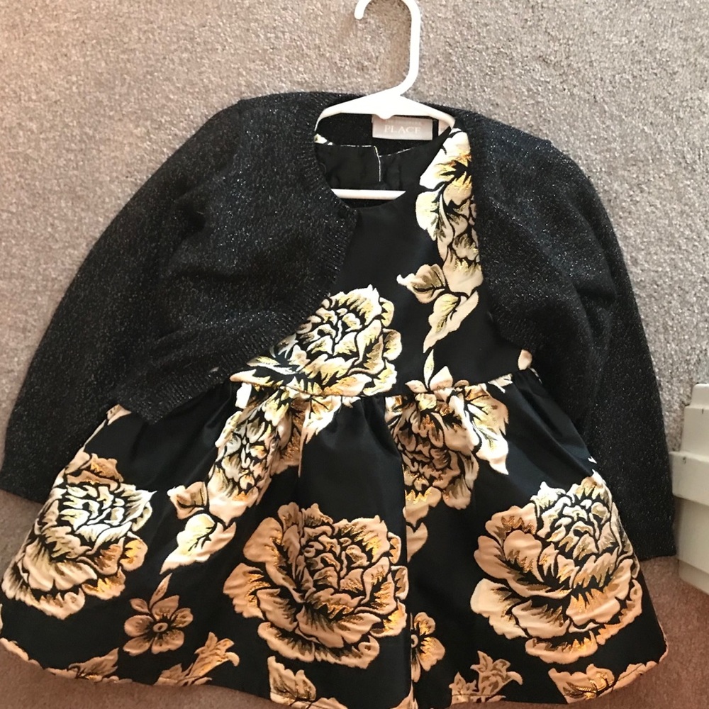 Baby 18-24 mo. holiday dress w/ matching sweater.